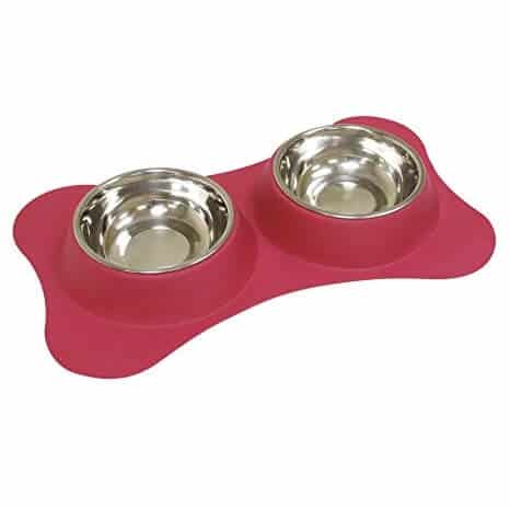 ריבוס קערת נירוסטה וסיליקון לכלב