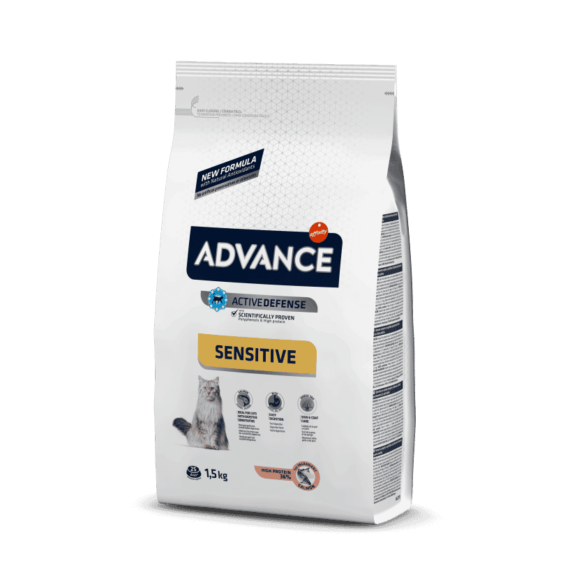 מזון יבש - אדוונס חתול בוגר סנסיטיב סלמון