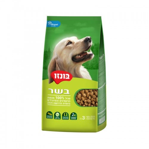 בונזו אוכל יבש לכלבים בטעם בשר