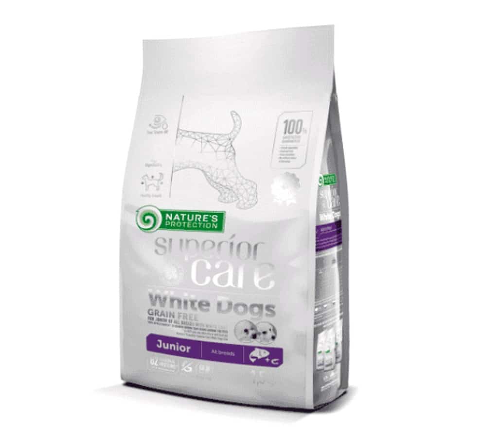 נייצ'ר פרוטקשן ג'וניור מזון יבש לכלבים לבני