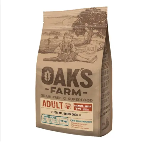 אוקס פארם מזון איכותי לכלבים בוגרים עם סלמון וקריל 12 קג