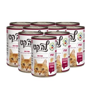 מארז שימורים לחתול לה-קט 24 יחידות פטה הודו 400 גרם ליחידה