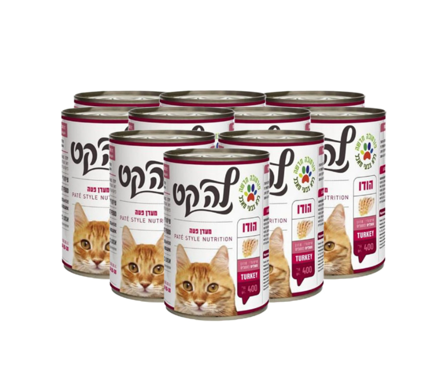 מארז שימורים לחתול לה-קט 24 יחידות פטה הודו 400 גרם ליחידה