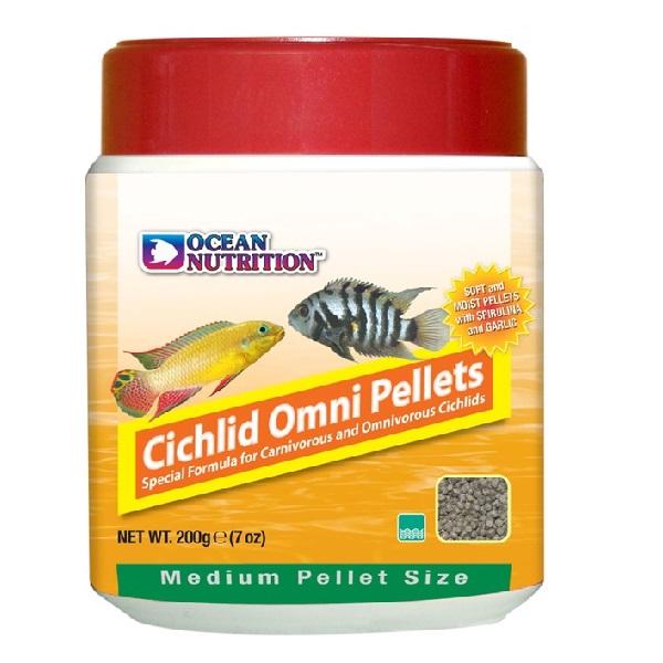 מזון מגורען לציקלידים אוכלי בשר ואוכלי כל גודל גרגיר בינוני.