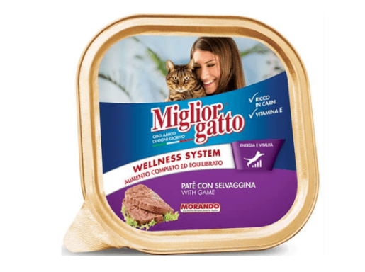 מעדן מיגליאור פטה לחתולים 100 גרם בשר צייד