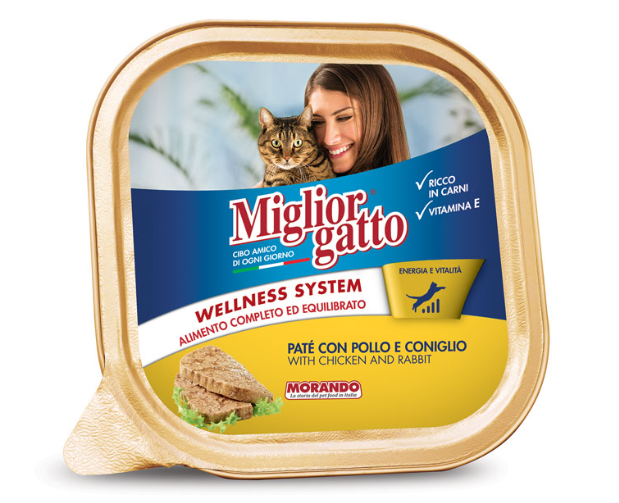 מעדן מיגליאור פטה לחתולים 100 גרם עוף וארנבת