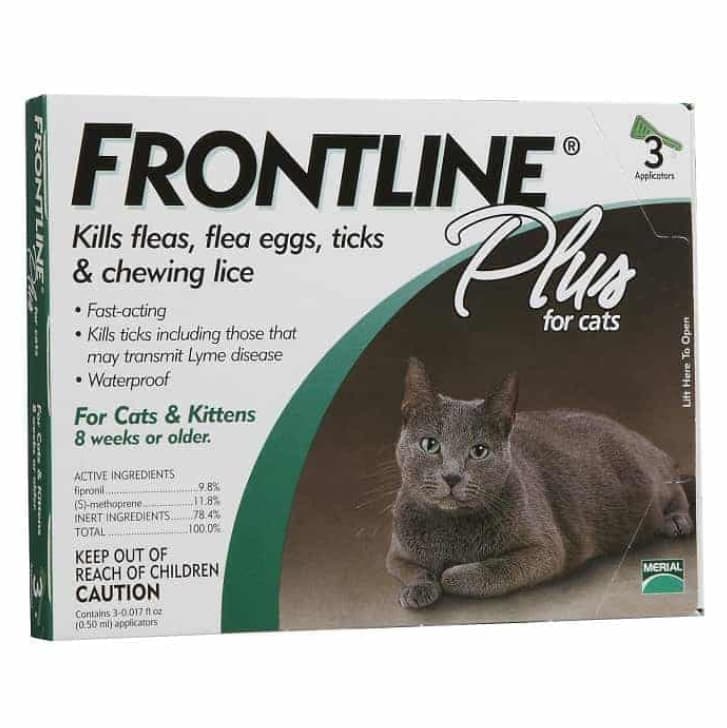 פרונטליין פלוס טיפות למניעת פרועושים וקרציות לחתולים