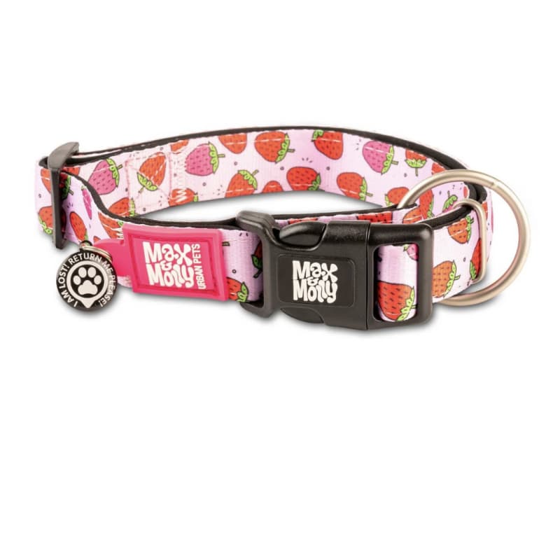 קולר לכלב מקס ומולי דגם תותים