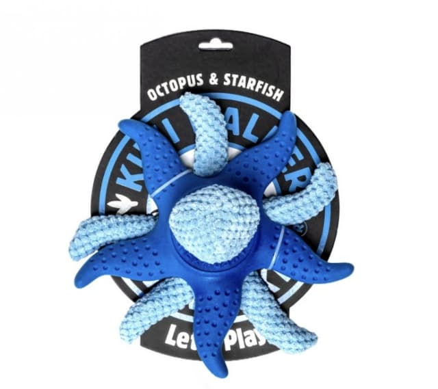 קיווי צעצוע משולב לכלבים תמנון וכוכב ים כחול