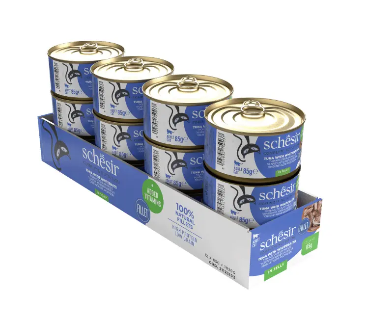 שזיר-מזון -רטוב לחתול טונה עם דגיגים לבנים 85 גרם