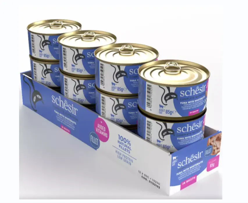 שזיר-מזון רטוב-לחתול טונה עם דגיגים לבנים במרק 85 גרם