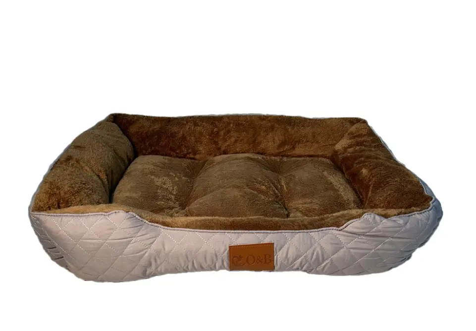 מיטה -פרוותית מלבנית לכלבים- צבע אפור בהיר מיטה -פרוותית מלבנית לכלבים- צבע אפור בהיר