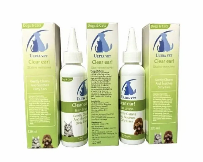 אולטרה ווט נוזל שטיפה לאוזניים 120 מל לכלב ולחתול - ברקוד 6957919914673