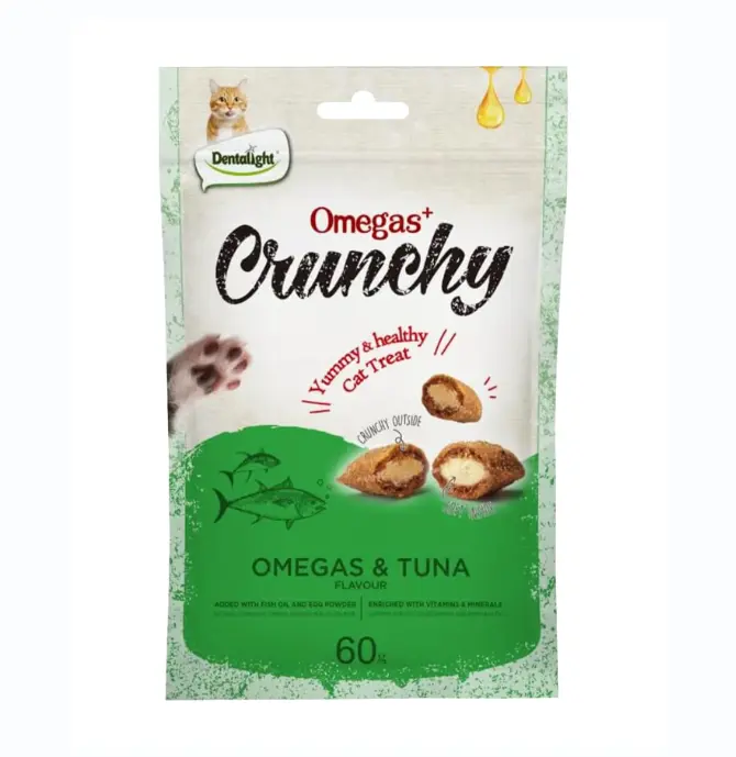 חטיף לחתולים דנטהלייט אומגה קראנץ עם טונה 60 ג