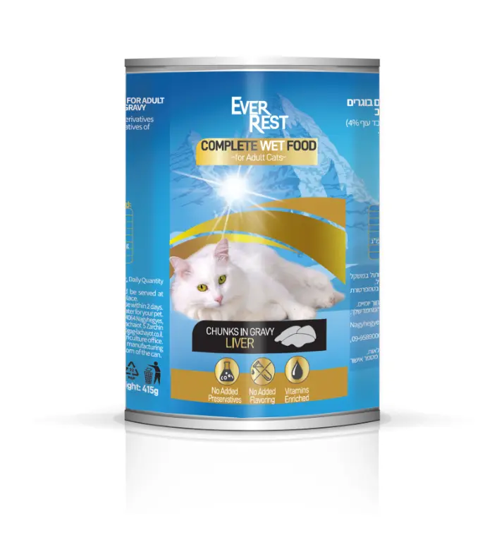 אוורסט מזון רטוב לחתולים בשימורים כבד עוף נתחים ברוטב