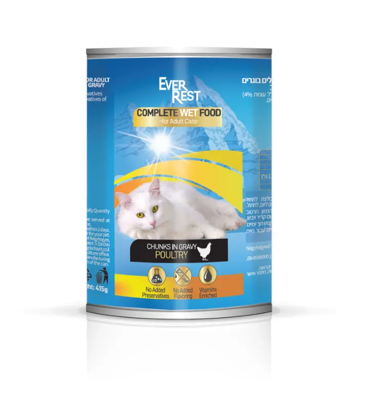אוורסט מזון רטוב לחתולים בשימורים עופות נתחים ברוטב