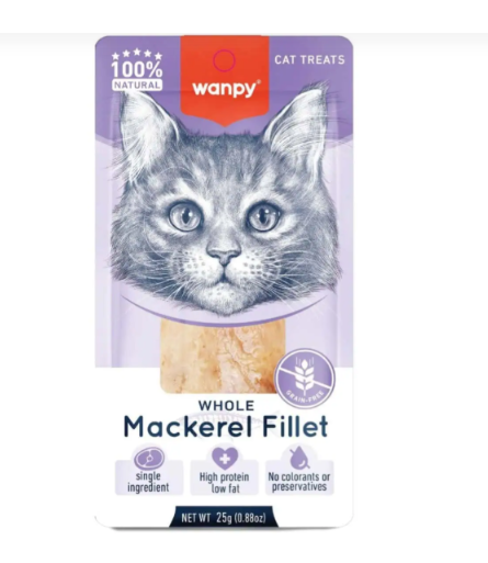 חטיף וואנפי לחתול פילה מקרל 25 גרם