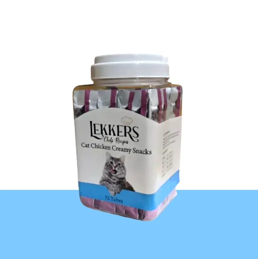 חטיף קרמי לחתול עם עוף-אריזת חיסכון 72 יחידות