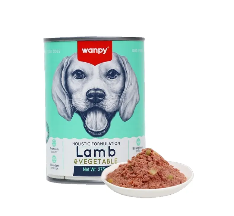 שימורים וונאפי לכלבים עם בשר כבש וירקות 375 גרם