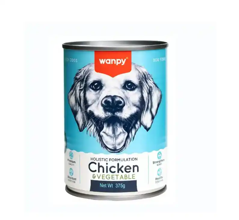 שימורים וונאפי לכלבים עם עוף וירקות 375 גרם