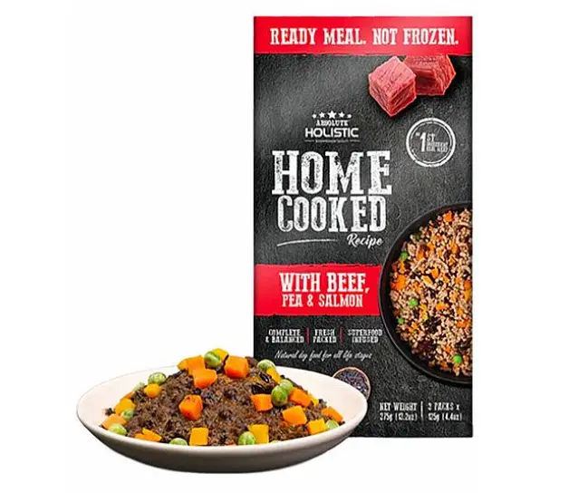 אבסולוט הוליסטיק מזון טבעי לכלבים בקר, אפונה וסלמון 375 גר'