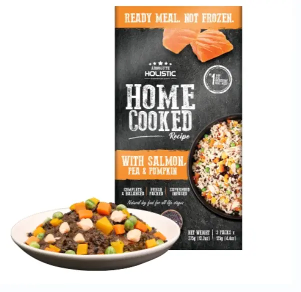 אבסולוט הוליסטיק מזון טבעי לכלבים סלמון אפונה ודלעת 375 גר'