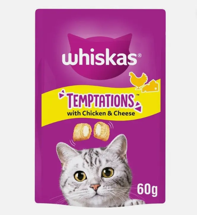 חטיף לחתולים וויסקאס עם עוף וגבינה 60 גרם