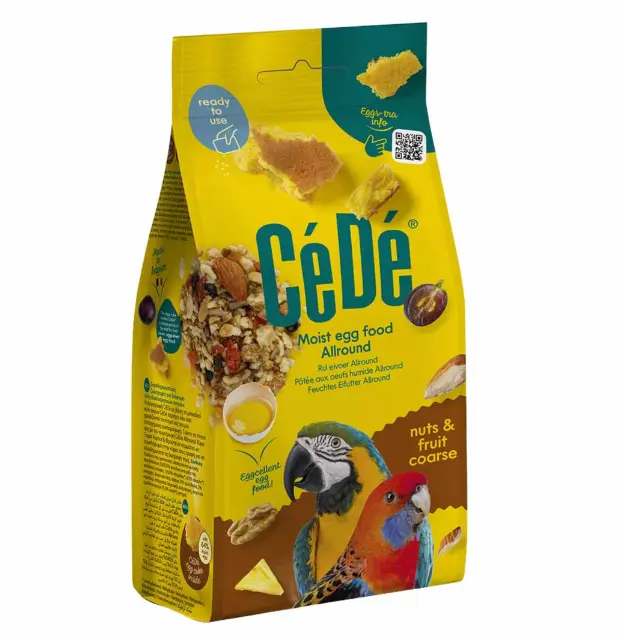 מזון משלים לציפורי נוי ותוכים צה-דה עם ביצים אגוזים ופירות 200 גרם