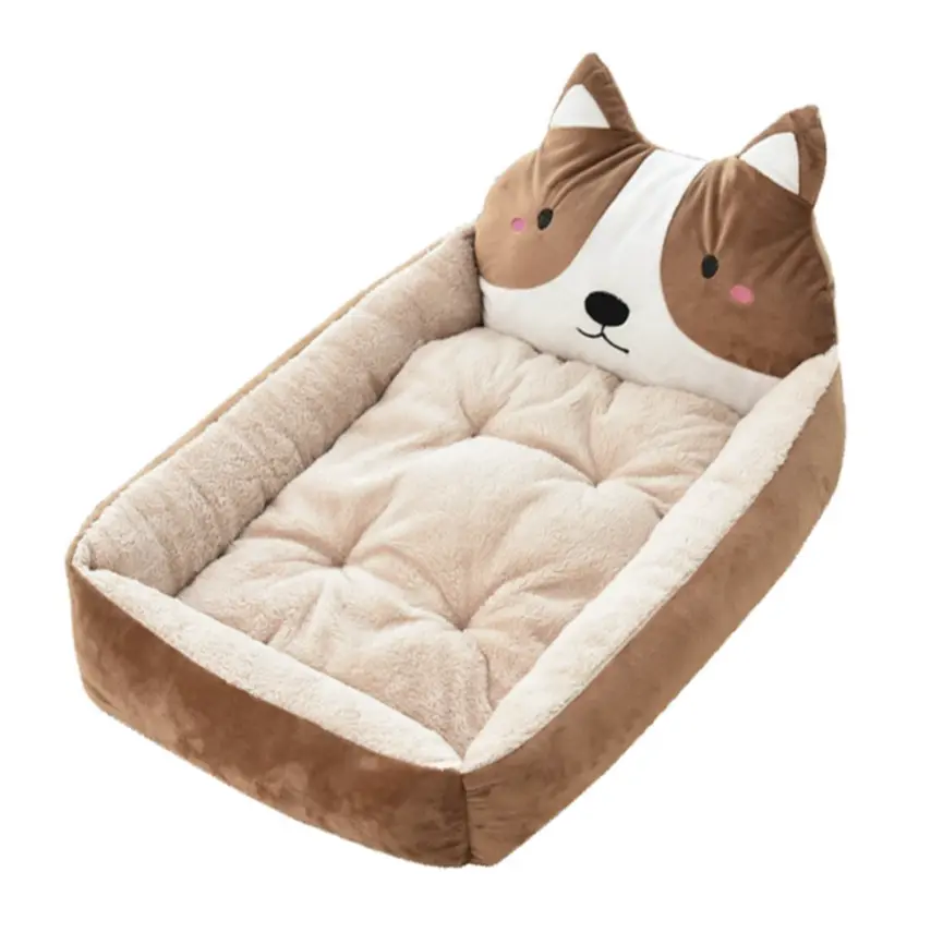 מיטת חיות מעוצבת בדמויות של חיות לחתולים ולכלבים מיטת חתול צבע חום