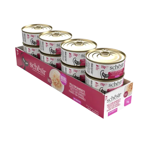 שזיר מעדן רטוב לחתולים נתחי עוף וחסילונים ברוטב 85 גרם