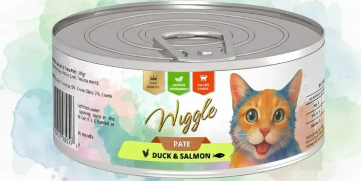 וויגל מעדן לחתולים 85 גרם פטה ברווז וסלמון