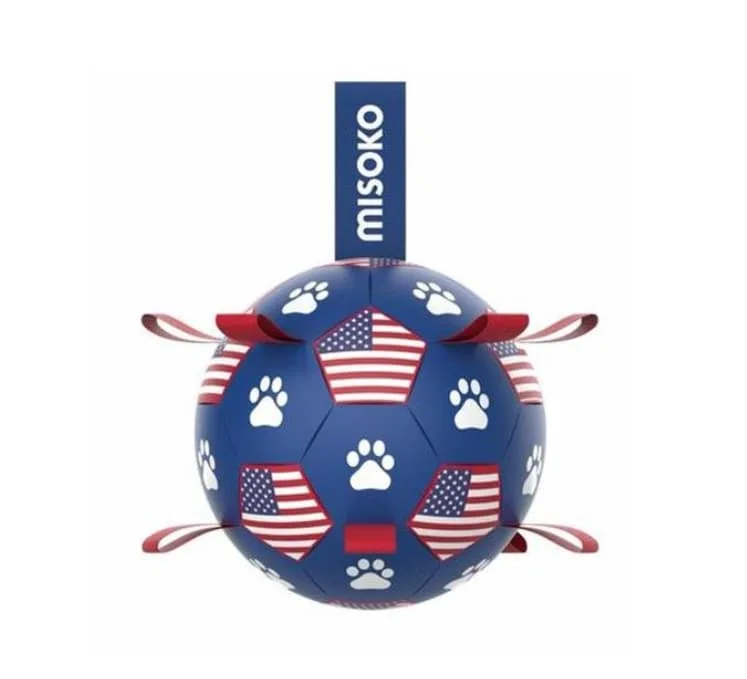 מיסוקו כדור כדורגל מתנפח צעצוע לכלבים עם משאבה